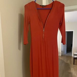 Zip up Midi Dress